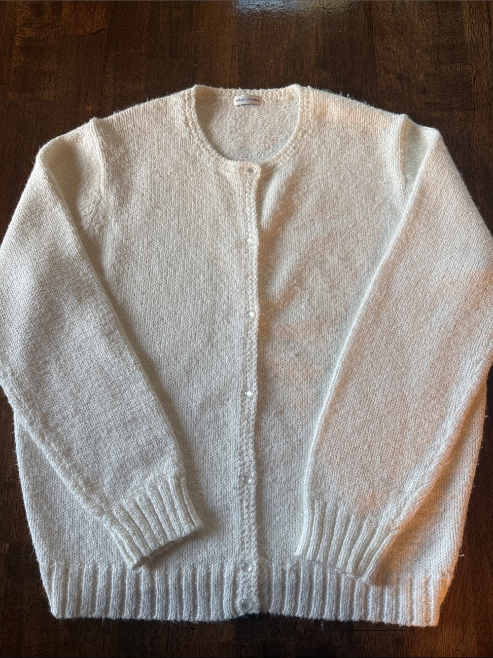 Soft Knit White Button-Front Women's Sweater Cardigan
